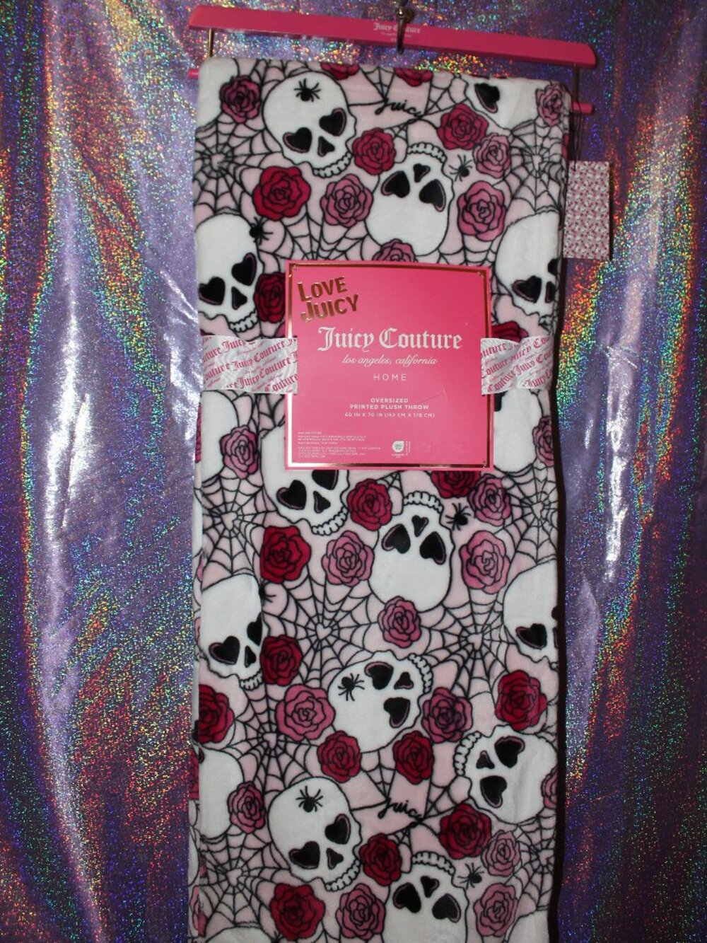 Juicy Couture Gothic Skull Throw Blanket NWT